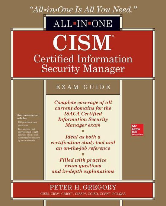 CISM Certified Information Security Manager All-in-One Exam Guide boekomslag met rode en beige tinten.