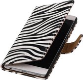 Zebra Bookstyle Wallet Case Hoesje Geschikt voor Huawei P9 Wit