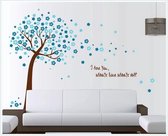 Muursticker blauwe boom 120x150