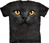 T-shirt zwarte kat met gele ogen M