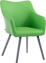 Clp McCoy V2 Eetkamerstoel - Kunstleer - Groen kleur onderstel : Grijs