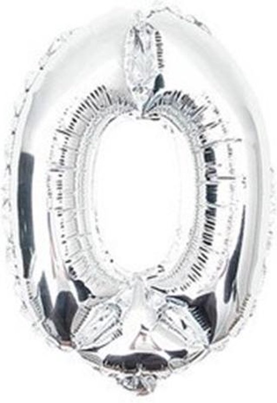 folie - ballon -100 cm grote XL - hoge kwaliteit- nummer 0 -zilver