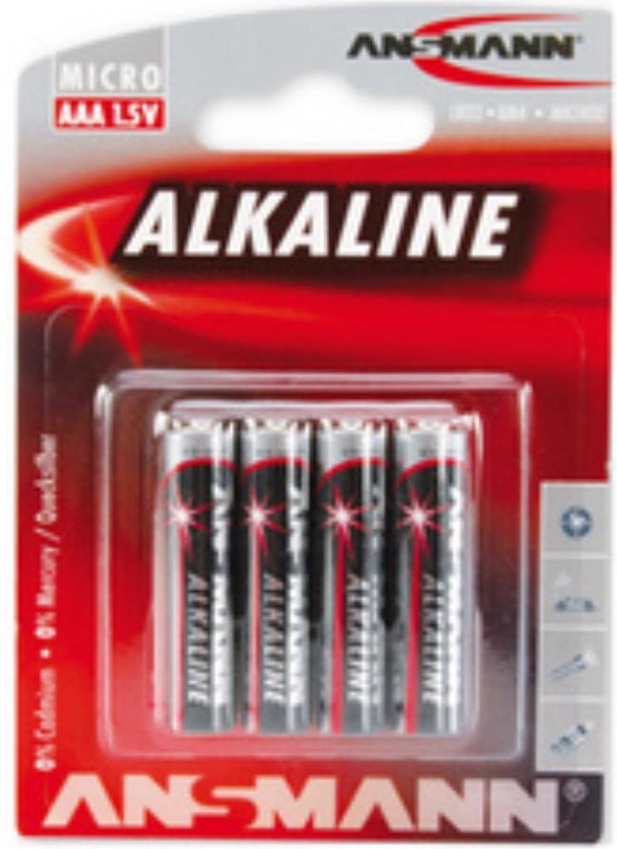 Ansmann LR03 Red-Line AAA batterij (potlood) Alkaline 1.5 V 4 stuk(s)