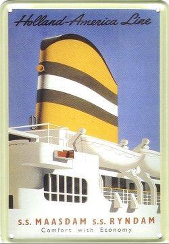 Holland Amerika Lijn reclame HAL ss Maasdam - Rijndam  reclamebord 10x15 cm