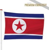Noord-Koreaanse Vlag Noord-Korea 150x225cm - Kwaliteitsvlag - Geschikt voor buiten