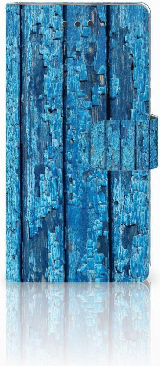 Huawei Ascend P8 Lite Book Style Case Wood Blue