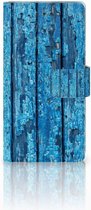 Huawei Ascend P8 Lite Bookcase Hoesje Wood Blue