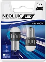 Neolux autosignaallamp - BA15s Led 12 Volt 1.2 Watt koud/Wit - 2 Stuks