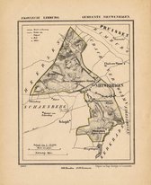 Historische kaart, plattegrond van gemeente Nieuwenhagen in Limburg uit 1867 door Kuyper van Kaartcadeau.com