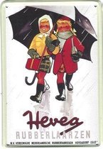 Hevea reclame Rubber Laarzen reclamebord 10x15 cm