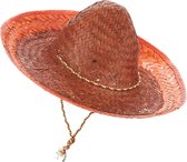 HOANG LONG - Oranje Mexicaanse sombrero voor volwassenen - Hoeden > Strohoeden