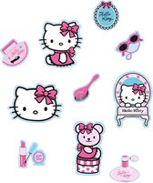 Hello Kitty - 10 mini éléments en mousse - Rose / Bleu - 15x10 cm