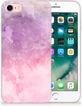 TPU siliconen hoesje iPhone SE (2020/2022) Backcover iPhone 7/8 Pink Purple Paint