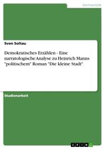 Demokratisches Erzählen - Eine narratologische Analyse zu Heinrich Manns 'politischem' Roman 'Die kleine Stadt'