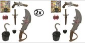 2x Piratenset 5 delig op kaart