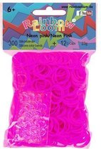 Rainbow Loom Elastiekjes - Neon Roze - Met 12 Clips