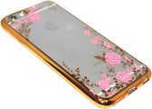 Glimmend vlinder hoesje goud Geschikt voor iPhone 6 (S) Plus