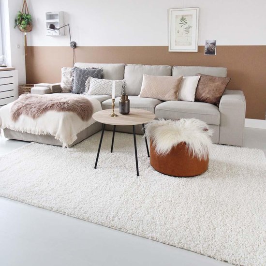 Hoogpolig vloerkleed - crème 200x300 cm