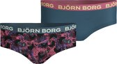 Björn Borg - Meisjes - Glow In The Dark Hipster 2-Pack - Groen/Multicolour/Roze/Zwart - Maat 146-152