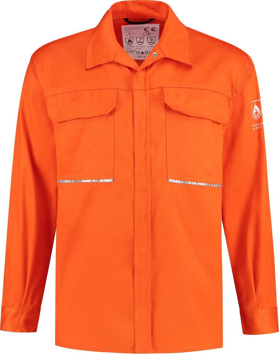 Yoworkwear Blouse vlamvertragend + antistatisch - oranje - maat 3XL