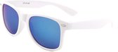 Wayfarer Zonnebril Wit Blauw Spiegel