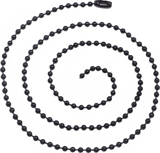 Fako Bijoux® - Bolletjes Ketting - Ball Chain - 2.4mm - 70cm - Zwart