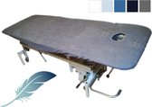 24-Bedding - Massagetafel Hoeslaken - Massagetafel hoeslaken Badstof -  met gezichtsuitsparing - 70x200-210 cm licht Blauw