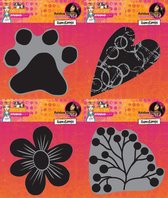 4x Cats & Girls - Laser Foam Stempel - Foam stempelen op kaarten, karton, scrapbook, hout en nog veel meer