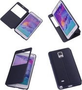 View Cover Navy Blue Samsung Galaxy Note 4 TPU Book-Style