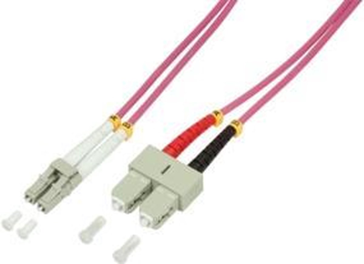 LogiLink 1m LC-SC InfiniBand en Glasvezelkabel Roze