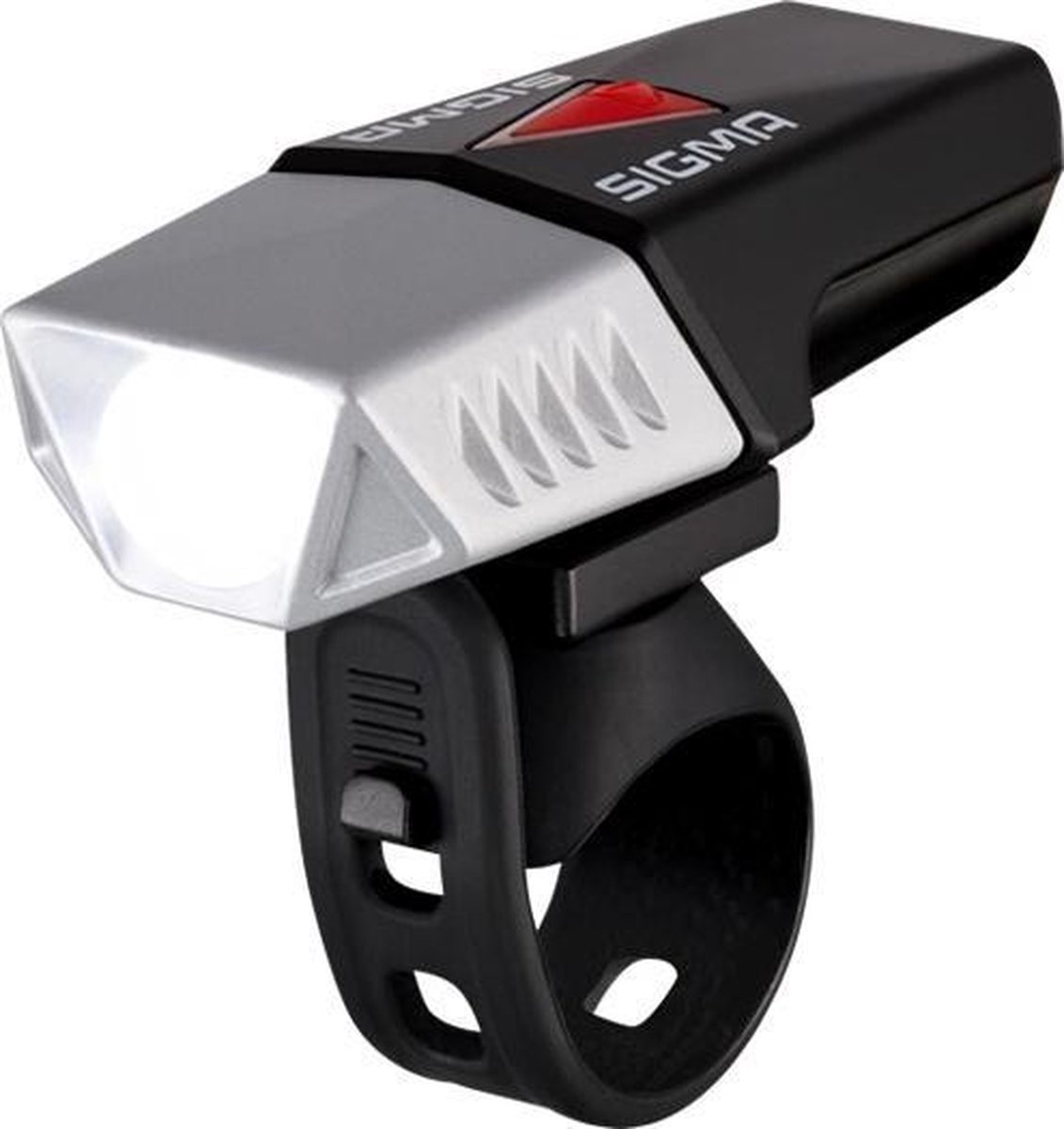 Sigma Buster 600 HL - Koplamp Fiets - 600 Lumen - LED - USB - Geint. accu - Siliconenhouder - Zwart/zilver