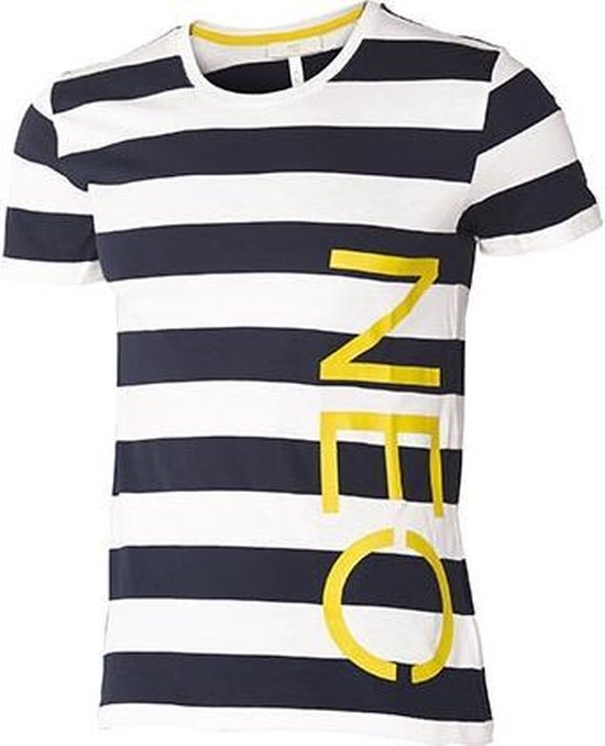 Raap Boodschapper marketing Adidas Neo Logo Striped T-shirt Heren Navy/wit Maat S | bol.com