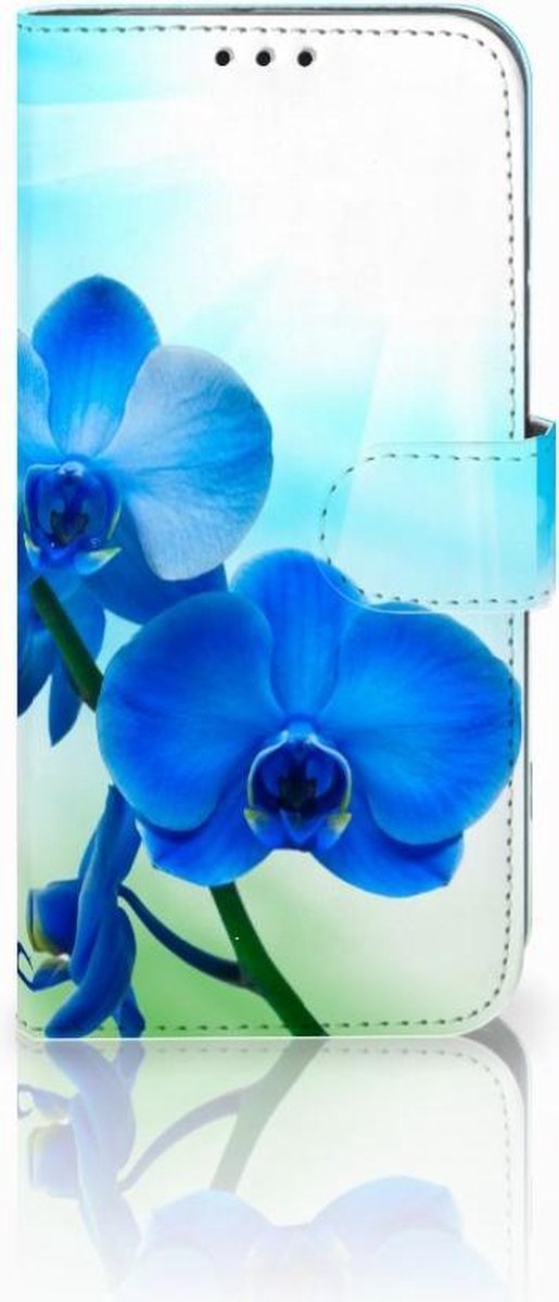 Book Case voor Honor 10 Lite Hoesje Orchidee Blauw - Cadeau voor je Moeder