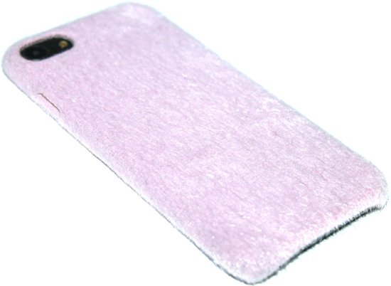 Roze vilt stoffen hoesje Geschikt voor iPhone SE (2022/ 2020)/ 8/ 7 |  bol.com