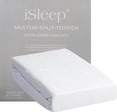 iSleep Molton Splittopper - 100% Katoen - Tweepersoons - 160x200 cm - Wit