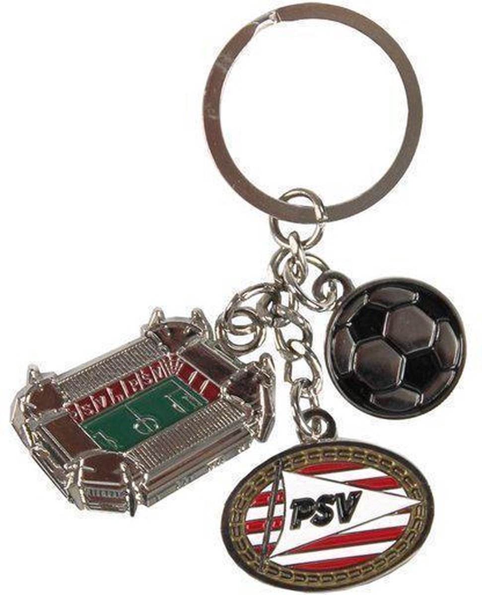 Sleutelhanger psv metaal bedeltjes - Sleutelhanger - Zwart