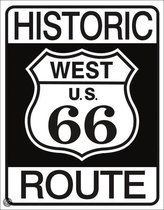 Historic Route 66 - Retro wandbord - Amerika USA - metaal.