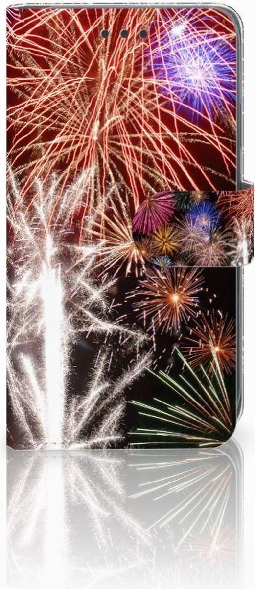 Boekhoesje voor Apple iPhone Xr Wallet Case met Pasjes Vuurwerk