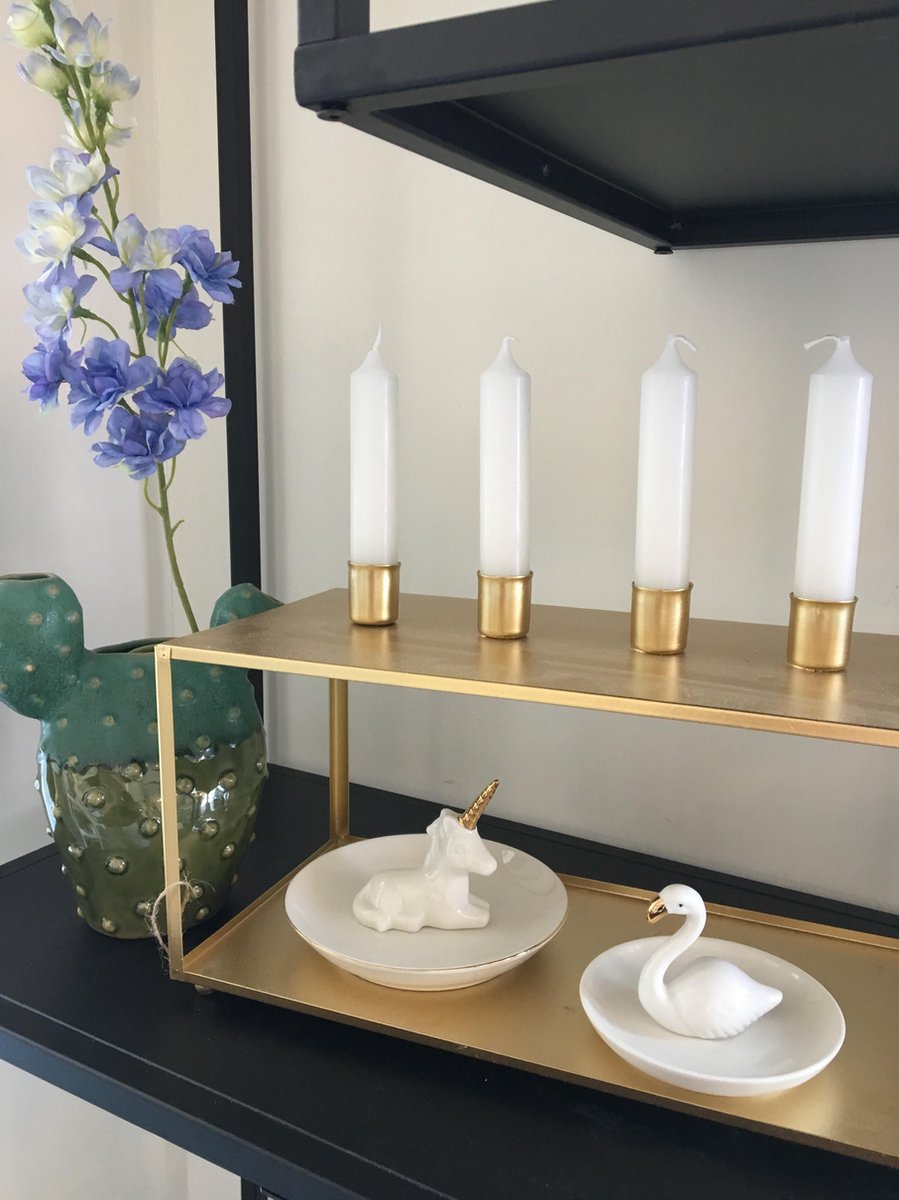 Set van 3 Messing Goud Metalen Conische Kandelaars Kandelaar Houders, Vintage Moderne Decoratieve Middelpunt Kandelaar Houders voor Tafel Mantel Bruiloft Housewarming Cadeau