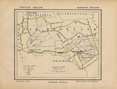 Historische kaart, plattegrond van gemeente Ovezand in Zeeland uit 1867 door Kuyper van Kaartcadeau.com