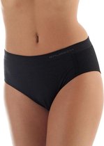 Brubeck Comfort | Dames Onderbroek Slip Classic Naadloos met Merino Wol - 2 Pack - Zwart - L