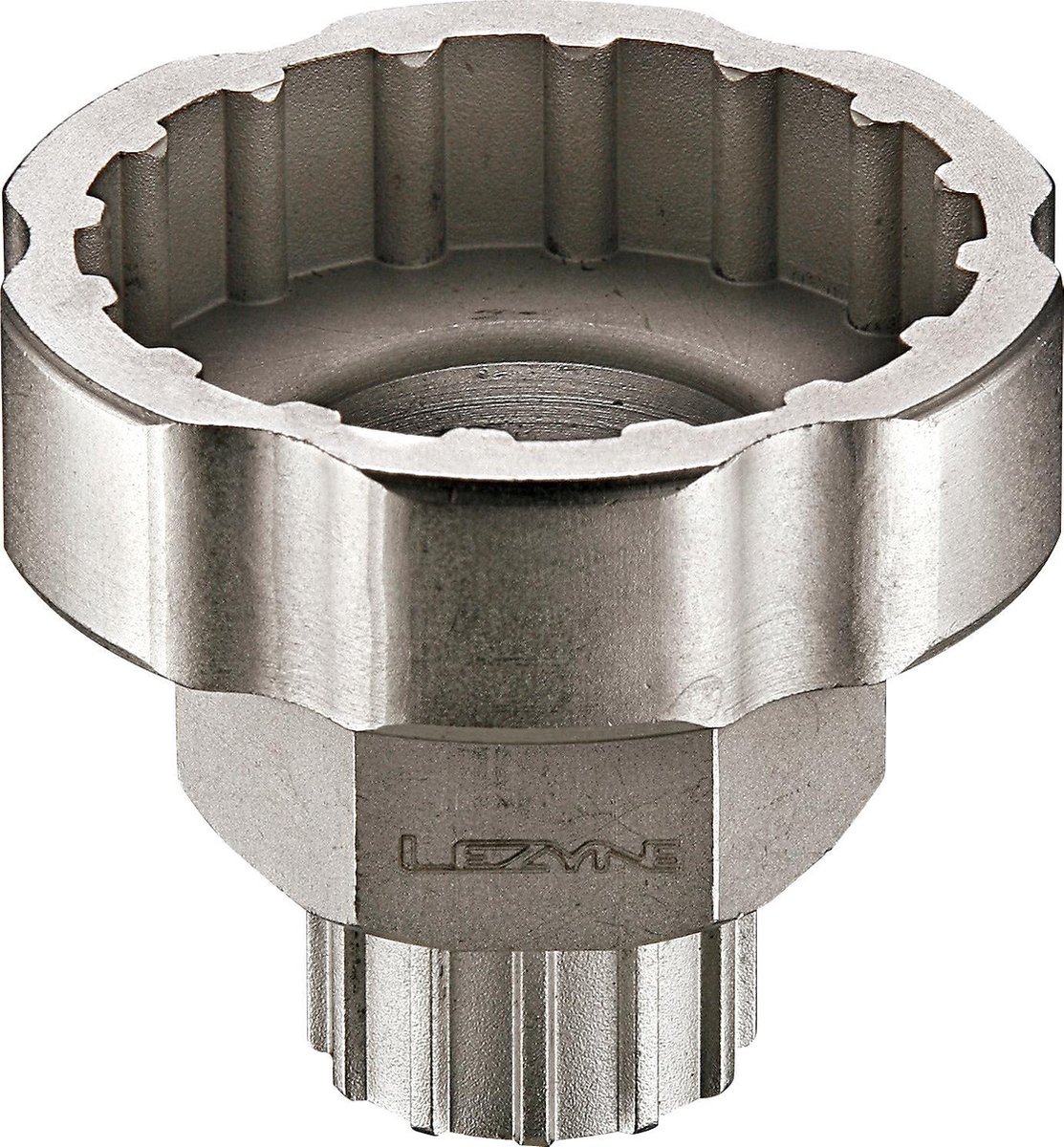 Lezyne Externe Bodembeugel & Cassette gereedschap - Externe trapas en cassetteborgringgereedschap - Voor gebruik met 32 ​​mm CNC-stang of een verstelbare sleutel - Zilver