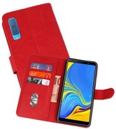 Samsung Galaxy A7 2018 Hoesje Kaarthouder Book Case Telefoonhoesje Rood