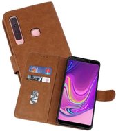 Hoesje Geschikt voor Samsung Galaxy A9 2018 - Kaarthouder Book Case Telefoonhoesje - Bruin