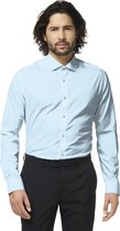 OppoSuits Cool Blue Shirt - Heren Overhemd - Casual Effen Gekleurd - Blauw - Maat EU 47/48