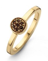 Casa Jewelry Ring Melody Brown 52 CZ - Goud Verguld