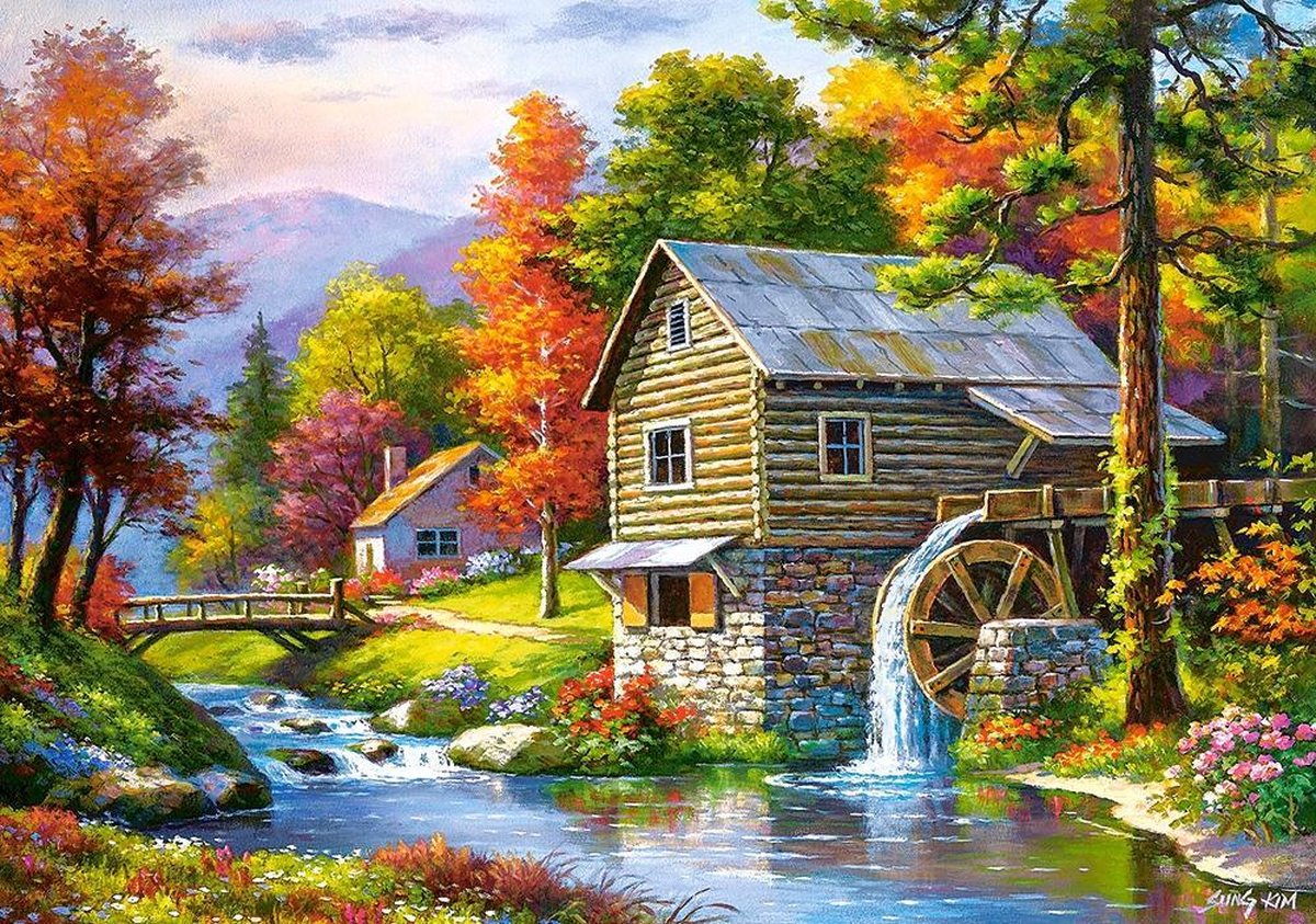 Castorland Old Sutter’s Mill – Puzzel – 500 stukjes – Satijnen afwerking – Perfecte pasvorm – Europese kwaliteit — afbeelding 2