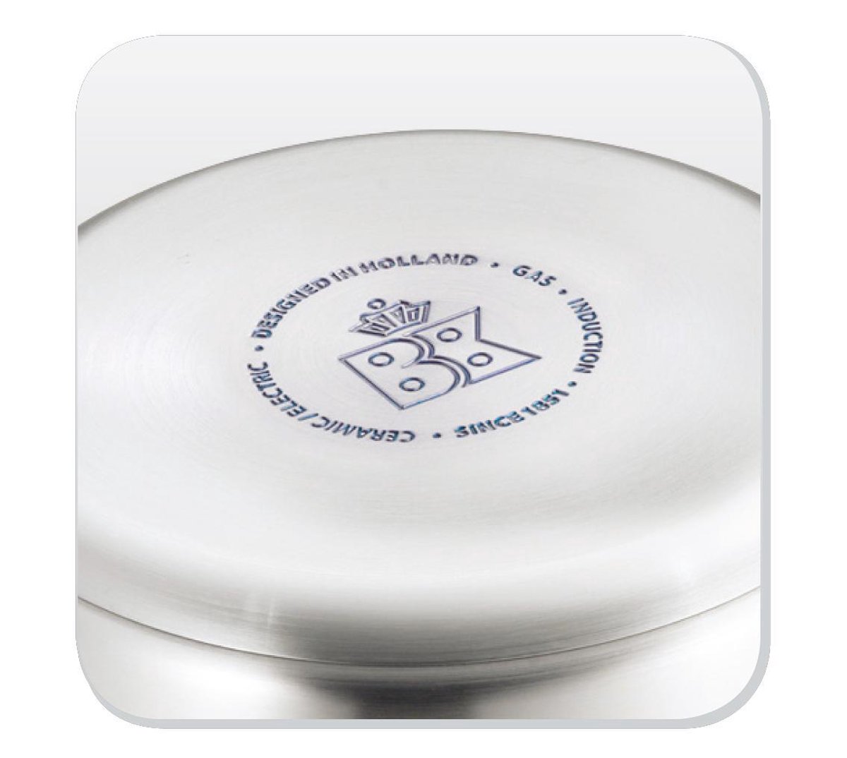 BK Conical Deluxe geborsteld roestvrij staal 4-delige pannenset met deksel, inductie, oven en frituur tot 230C, vaatwasmachinebestendig, Stay-Cool handgrepen, PFAS vrij, Zilver