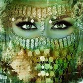 Arabisch schilderij Arabische vrouw groen
