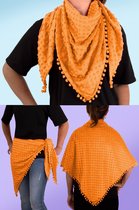 Driehoek sjaal Neon oranje 120cmx120cmx170cm - Thema feest evenement festival verjaardag party
